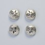Koralik hematytu „Drzewo” w kolorze srebrzystym, średnica 12,5×4,5 mm (+- 4 szt.)