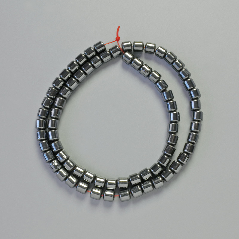 Koraliki hematytu czarne cylindry 5×5 mm