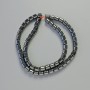 Koraliki hematytu cylindryczne, czarne, średnica 6×6 mm, długość 42 cm, na nici