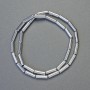 Koraliki hematytu cylindryczne, kolor srebrny, średnica 12×4 mm, długość 42 cm, sznurek