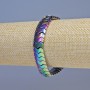 Bransoletka z hematitu koloru benzyny, wzór wężyk-zigzag, średnica 12×6×5 mm, długość 18 cm, elastyczna
