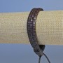Bransoletka dla mężczyzn z brązowej eko-skóry, regulowana, obwód 18–24 cm
