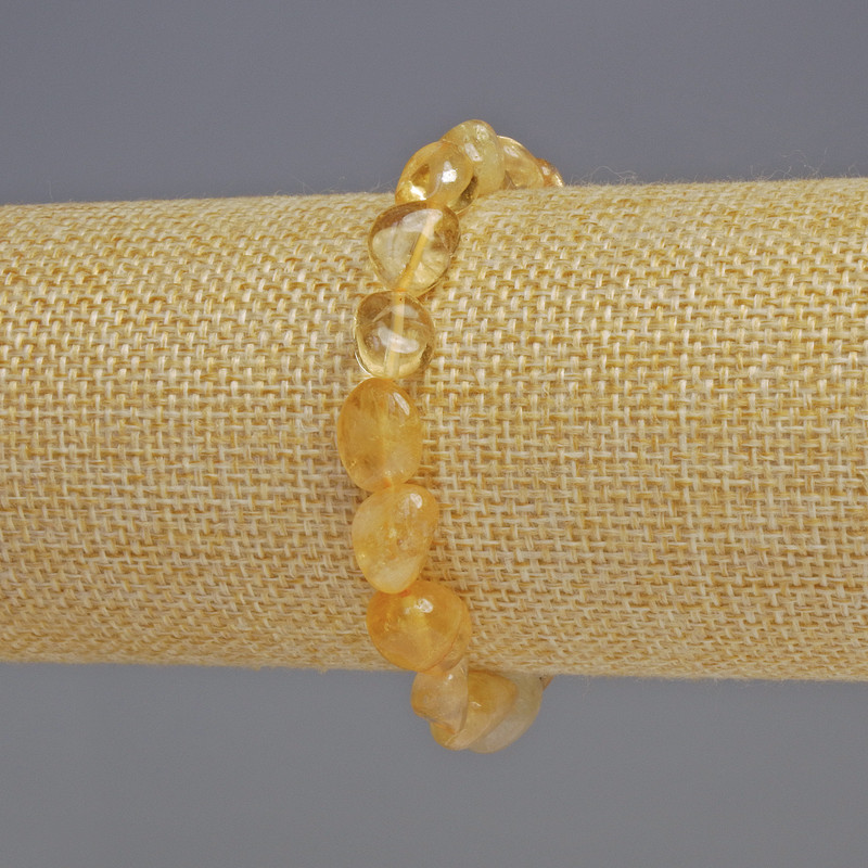 Bransoletka z naturalnego cytrynu, fasetowane koraliki o rozmiarze 8×8×5 mm, długość 18 cm, na elastycznej gumce