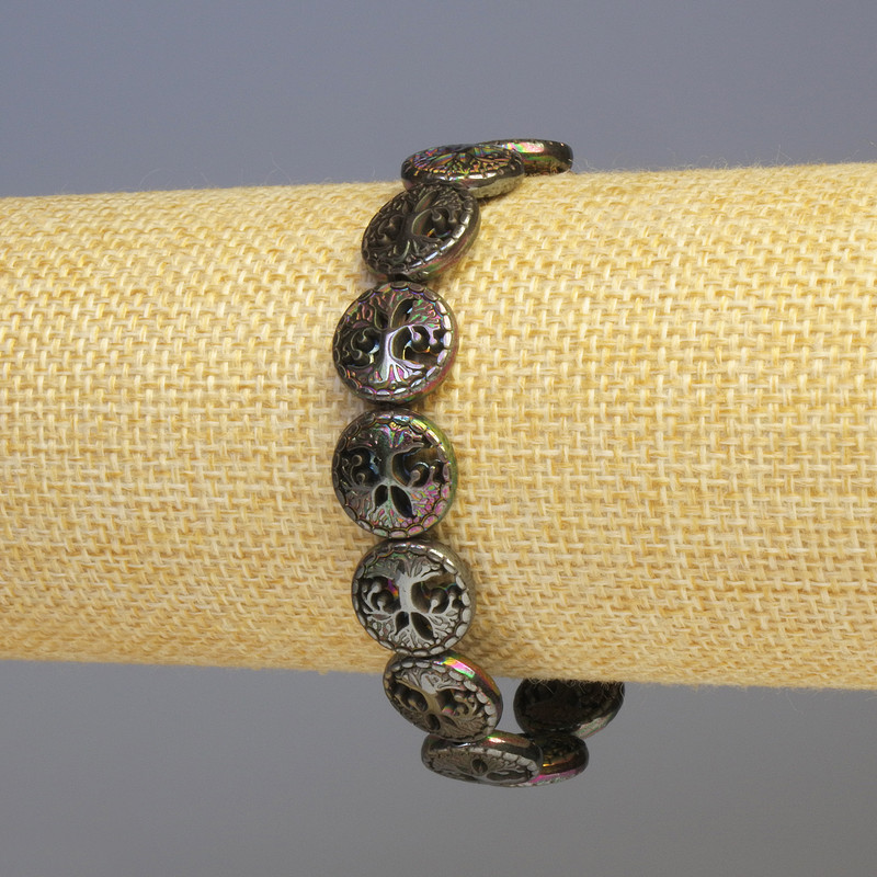 Bransoletka z hematytu w odcieniu brązowym matowym, średnica 12×4 mm, długość 18 cm, elastyczna