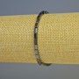 Bransoletka z hematitu w prostokątnym kształcie, kolor czarny, średnica 5×3 mm, długość 18 cm, elastyczna