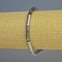 Bransoletka z hematytu w kształcie rondeli, kolor srebrny, średnica 5×2 mm, długość 18 cm, elastyczna