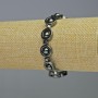 Bransoletka z hematytu – kuleczki i zaokrąglone kostki, kolor czarny, średnica około 12,6×4 mm, długość 18 cm, elastyczna