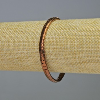 Bransoleta hematytowa „Żmijka” w kolorze miedzi, średnica 5×4×3 mm, długość 18 cm, elastyczna