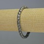 Bransoletka z hematytu – sześciokąty w wzorze zygzaka, kolor szary matowy, średnica 6×6 mm, długość 18 cm, elastyczna