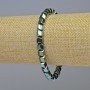 Bransoletka z hematytu w formie sześciokątnych zygzagów, kolor zielony kameleon, średnica 6×6 mm, długość 18 cm, elastyczna
