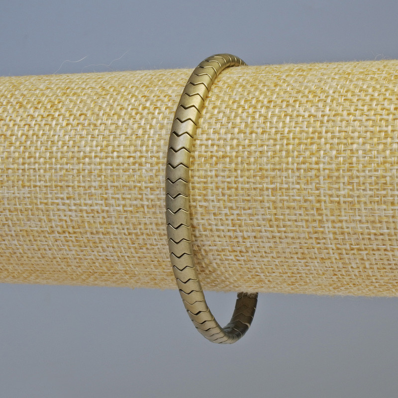 Bransoletka hematyt wężykowy splot żmijka, fala, kolor matowy brąz, średnica 5×4×3 mm, długość 18 cm, elastyczna