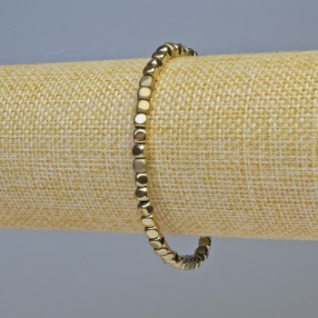 Bransoletka z hematitu – kostki, kolor brązowy matowy i błyszczący, średnica 4×4 mm, długość około 18 cm, elastyczna