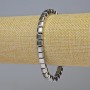 Bransoletka hematyt – kubik zaokrąglony, kolor srebrny, średnica 6×6 mm, długość 18 cm, elastyczna