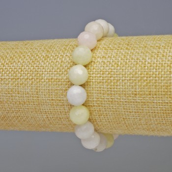 Bransoletka morganit – naturalny kamień, fasetowana kulka, średnica 10 mm, długość 18 cm, elastyczna