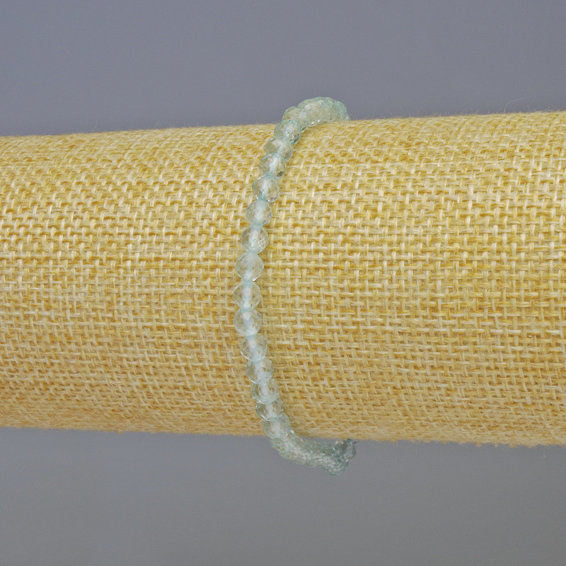 Bransoleta z naturalnego topazu, fasetowana kuleczka, średnica 4 mm, długość 18 cm, elastyczna