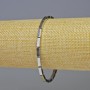 Bransoletka hematyt w prostokątach, kolor srebrny, średnica 9×3 mm, długość 18 cm, elastyczna