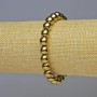 Bransoletka z hematytu – gładkie kulki, kolor złoty, średnica 8 mm, długość 18 cm, elastyczna
