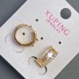 Kolczyki Xuping 13×7 mm pozłacane 18K z białymi kryształami
