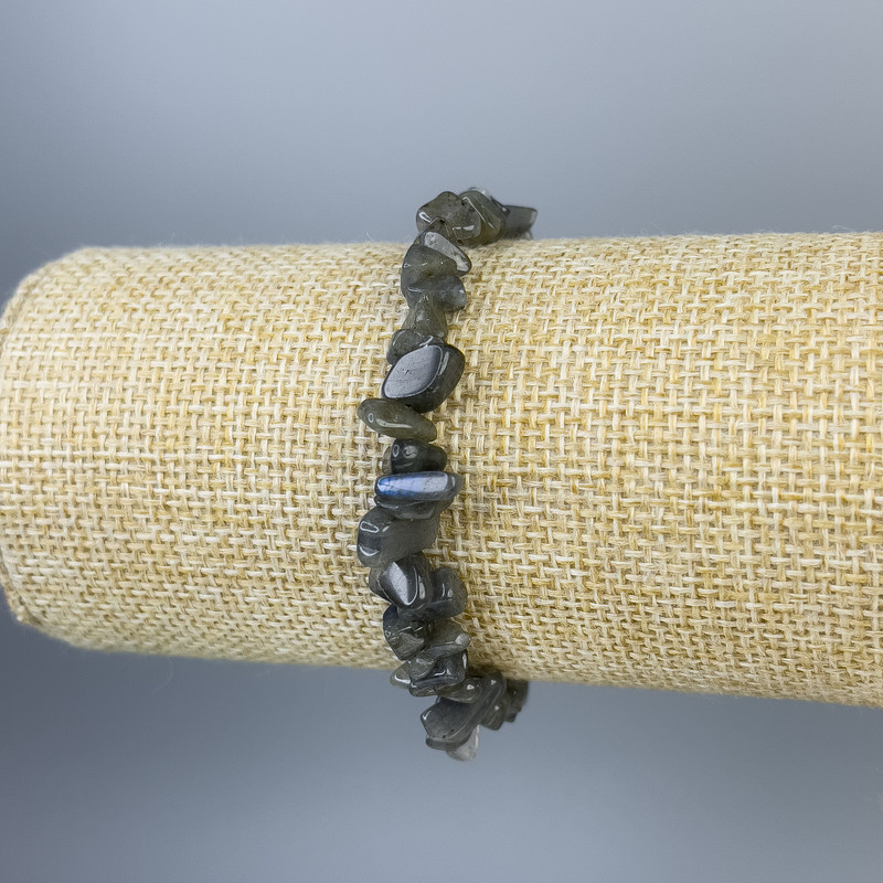 Bransoletka z labradorytu – drobiny 6×4 mm, długość 18 cm, elastyczna