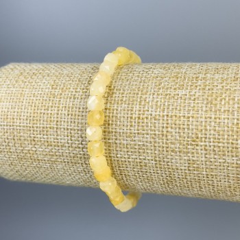 Bransoletka elastyczna z kostkami cytrynu fasetowanymi 5 mm, długość 18 cm ±
