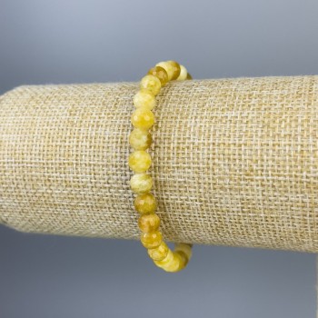 Bransoletka Jadeit fasetowana kuleczka 6 mm +-, długość 18 cm +/-, elastyczna