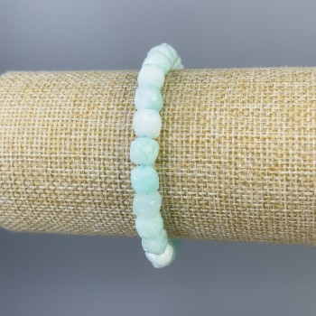 Bransoletka z angelitu w formie szlifowanych sześcianów, 7×7 mm, długość 18 cm, elastyczna