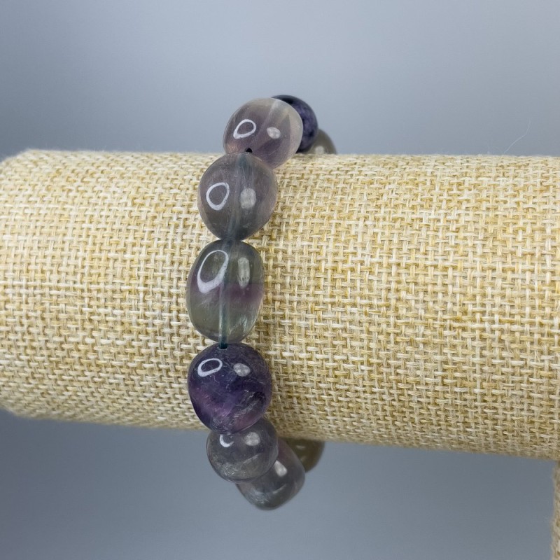 Bransoletka z fluorytu w kształcie galetów, średnica 17×13 mm, długość 18 cm, elastyczna