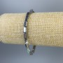 Bransoletka z hematitu w formie prostokątów, kolor srebrzysty, wymiary 8×4 mm, długość 18 cm, elastyczna