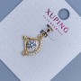 Wisiorek Xuping „Łuk” z białymi cyrkoniami, średnica 14 mm, długość 23 mm, pozłacanie 18K
