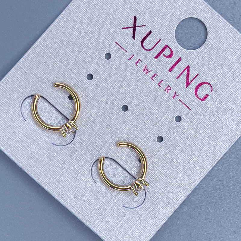 Kaf Xuping z białym kryształem, średnica 10x2 mm +- Pozłocenie 18K