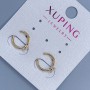 Kaf Xuping z białym kryształem, średnica 10x2 mm +- Pozłocenie 18K