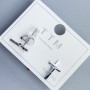 Kolczyki wkrętki Xuping Krzyż 12×7 mm ± rhodium
