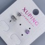 Kolczyki sztyfty Xuping z fioletowym kamieniem, 4 mm, rhodiowane