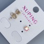 Kolczyki sztyfty Xuping z kamieniem tęczowym 5 mm ± pozłacane 18K