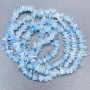 Koraliki z akwamarynu na żyłce, naturalny kamień, drobinki, średnica 5-11×3-4 mm, długość 80 cm