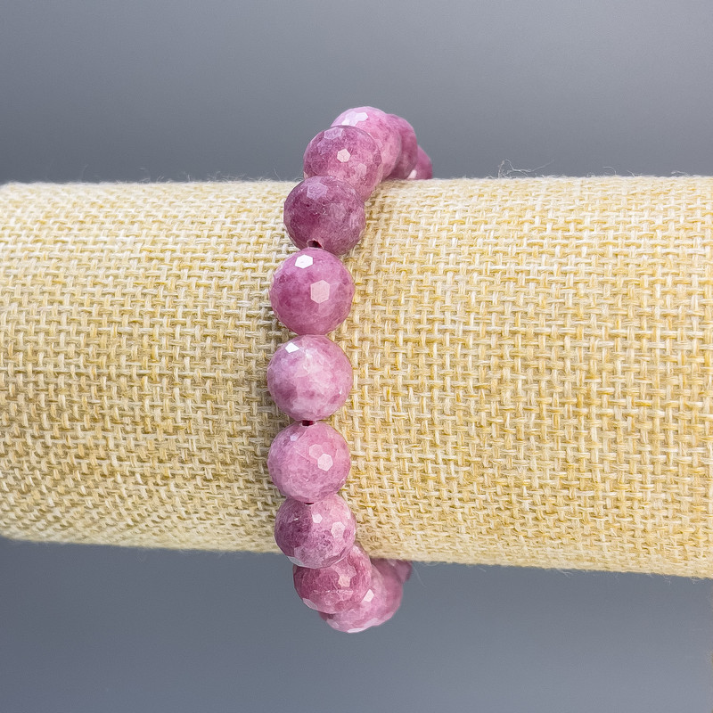 Bransoletka z turmalinem, fasetowane kuleczki, średnica 10 mm, długość 18 cm, elastyczna