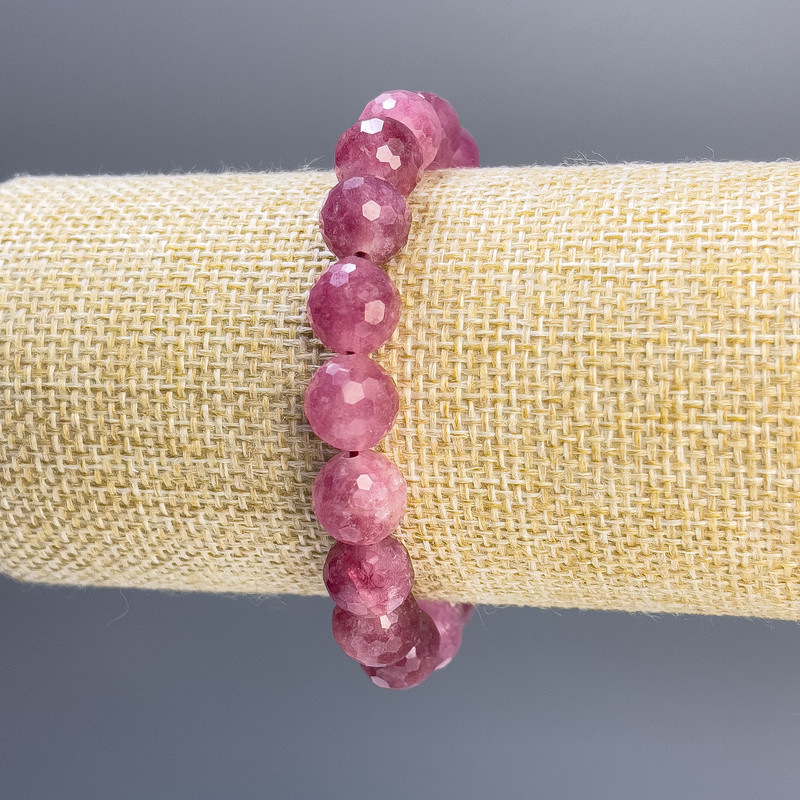 Bransoletka z turmalinu – fasetowane kuleczki, średnica 10 mm, długość 18 cm, elastyczna
