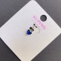 Wisiorek Xuping Serce z niebieskim kryształem, średnica 6 mm, długość 12 mm, rodowany