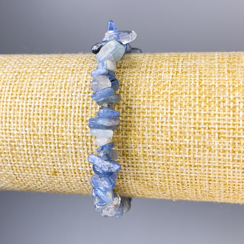 Bransoletka z kianitu – drobinka, średnica 12×2 mm i 9×3 mm, długość 18 cm, elastyczna