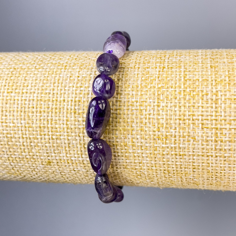 Bransoletka z ametystu fasetowana, średnica 12×8 mm, długość 18 cm, elastyczna