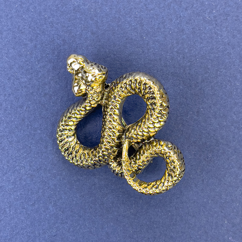 Broszka-zawieszka «Wąż» metal złoty 40×31 mm +