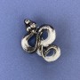 Broszka-wisiorek Wąż, szara emalia, metal srebrzysty, 40×31 mm +