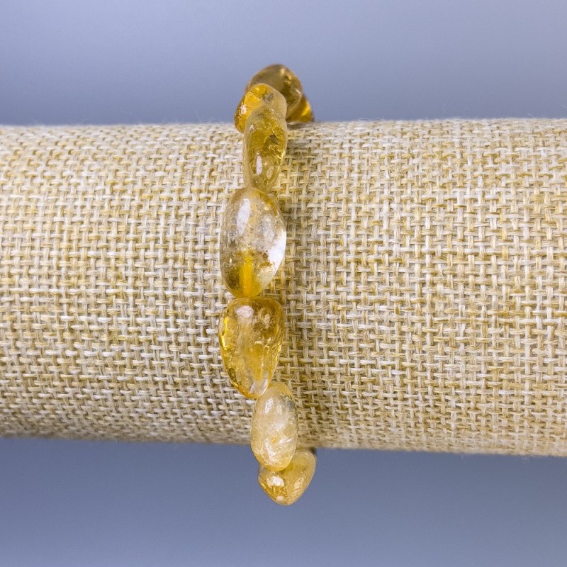 Bransoletka z naturalnego cytrynu fasetowana, średnica 10-14×6-8 mm, długość 18 cm, elastyczna