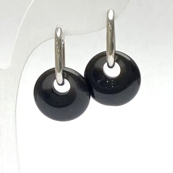 Kolczyki z agatu, średnica kamienia ok. 18 mm, długość kolczyków ok. 31 mm