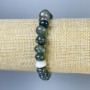 Bransoletka z agatu mechowego, koraliki fasetowane, średnica 8–10×7 mm, długość 18 cm, na elastycznej gumce