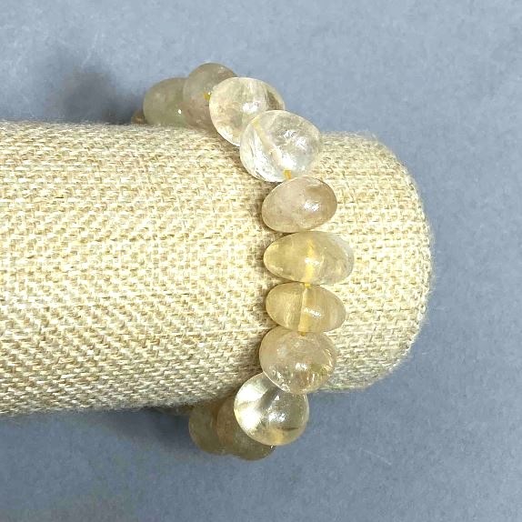 Bransoletka z cytryną fasetowaną, średnica 13×10 mm, długość 18 cm, elastyczna