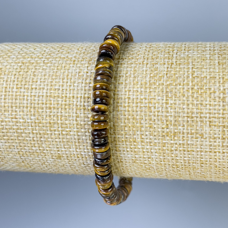 Bransoletka z tygrysiego oka rondel 6×2 mm