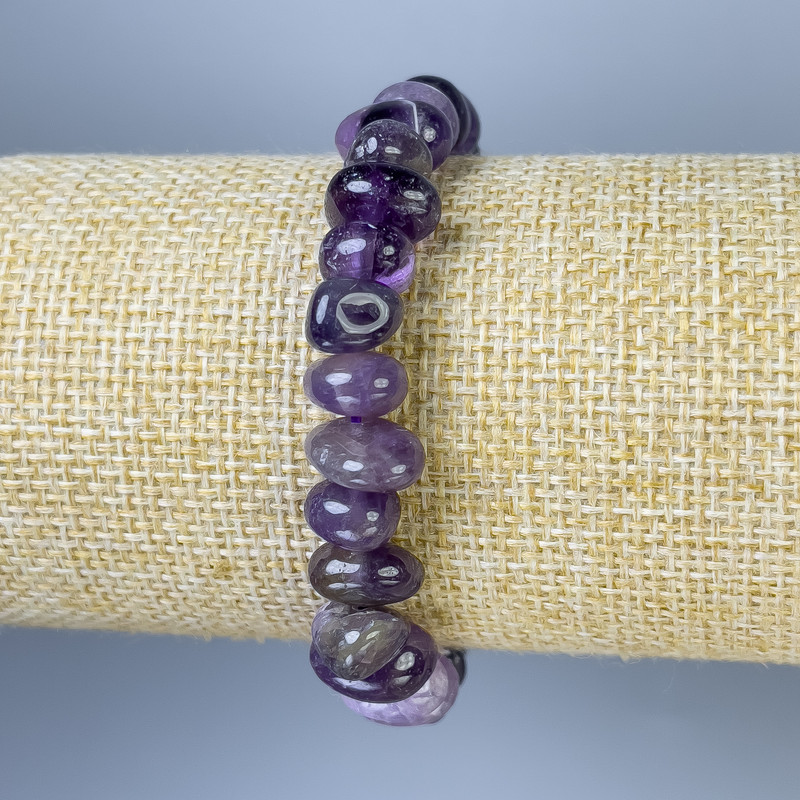 Bransoletka z ametystu fasetowana 9-12×6-8 mm, długość 18 cm, elastyczna