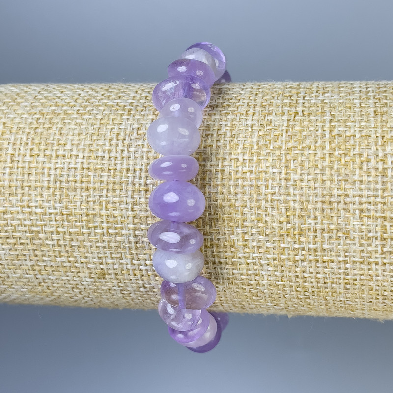 Bransoletka z ametystu fasetowana 9-12×6-8 mm ±, długość 18 cm ±, na elastycznej gumce