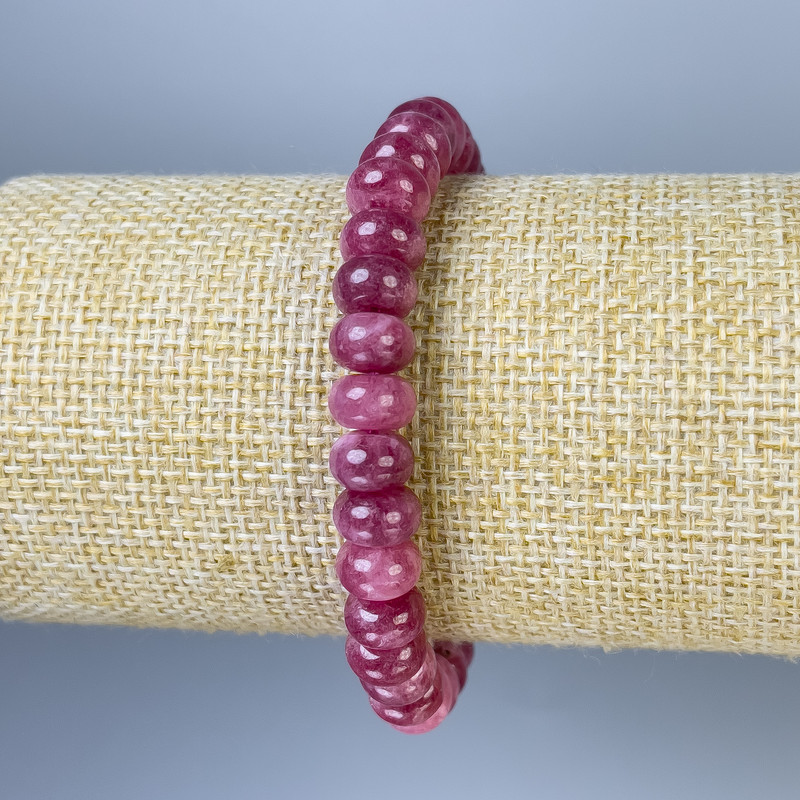 Bransoletka z turmalinu w rondelkach, średnica 8×5 mm, długość 18 cm, na elastycznej gumce jubilerskiej